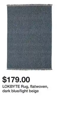 IKEA LOKBYTE Rug, flatwoven, dark blue/light beige offer