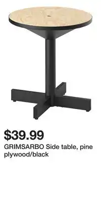 IKEA GRIMSARBO Side table, pine plywood/black offer
