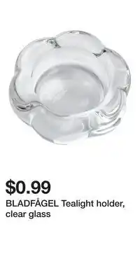 IKEA BLADFÅGEL Tealight holder, clear glass offer