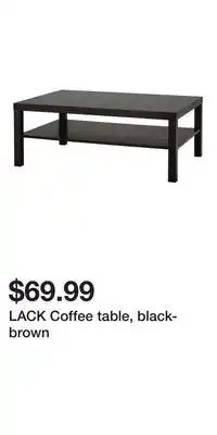 IKEA LACK Coffee table, black-brown offer