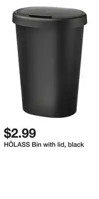 IKEA HÖLASS Bin with lid, black offer