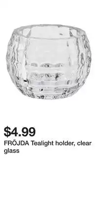 IKEA FRÖJDA Tealight holder, clear glass offer