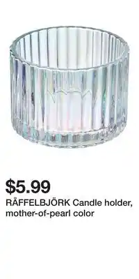 IKEA RÄFFELBJÖRK Candle holder, mother-of-pearl color offer