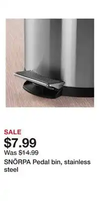 IKEA SNÖRPA Pedal bin, stainless steel offer
