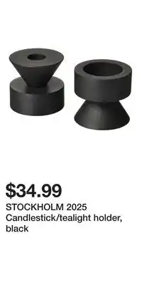 IKEA STOCKHOLM 2025 Candlestick/tealight holder, black offer