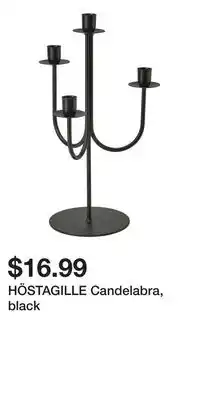 IKEA HÖSTAGILLE Candelabra, black offer