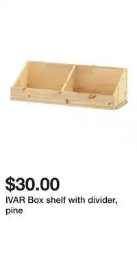 IKEA IVAR Box shelf with divider, pine offer