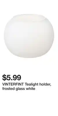IKEA VINTERFINT Tealight holder, frosted glass white offer