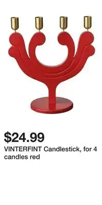 IKEA VINTERFINT Candlestick, for 4 candles red offer