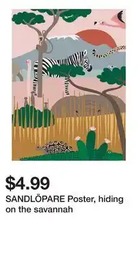 IKEA SANDLÖPARE Poster, hiding on the savannah offer