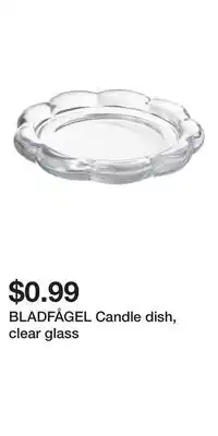IKEA BLADFÅGEL Candle dish, clear glass offer