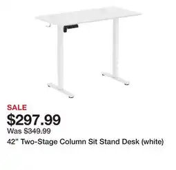TSC Stores 42 Two-Stage Column Sit Stand Desk (white) offer