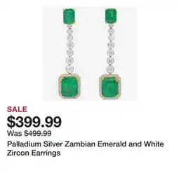 TSC Stores Palladium Silver Zambian Emerald and White Zircon Earrings offer