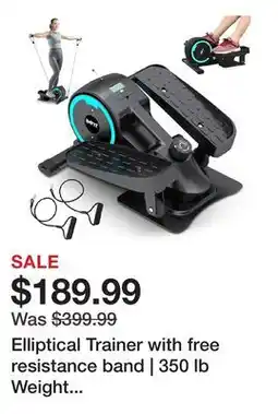 TSC Stores Elliptical Trainer with free resistance band | 350 lb Weight Capacity | Ultra-Quiet (20dB) | 8 offer