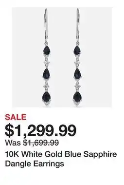 TSC Stores 10K White Gold Blue Sapphire Dangle Earrings offer