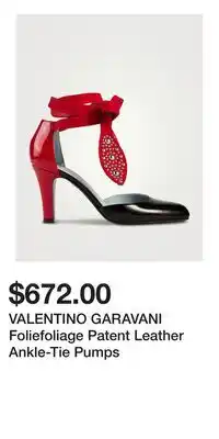 Holt Renfrew VALENTINO GARAVANI Foliefoliage Patent Leather Ankle-Tie Pumps offer