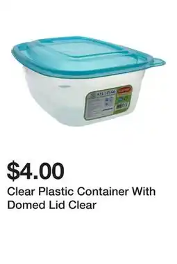 Dollarama Clear Plastic Container With Domed Lid Clear offer