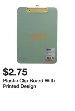 Dollarama Plastic Clip Board With Printed Design offer