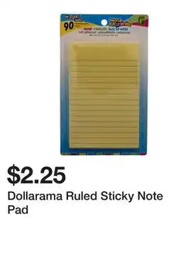 Dollarama Dollarama Ruled Sticky Note Pad offer