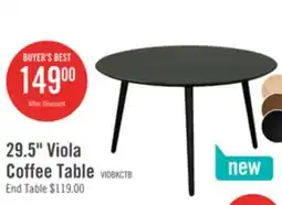 The Brick Viola 29.5 Modern Round Top Coffee Table Black Ash offer