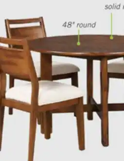 The Brick Vale 5pc Dining Set with Table & 4 Chairs, 48W Round - Brown & Beige offer