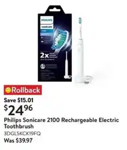 Walmart Philips Sonicare 2100 Rechargeable Electric Toothbrush offer