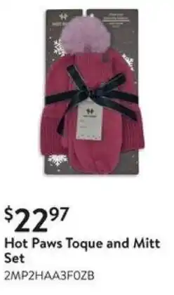 Walmart Hot Paws Toque and Mitt Set offer