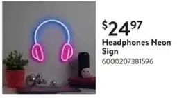 Walmart Headphones Neon Sign offer