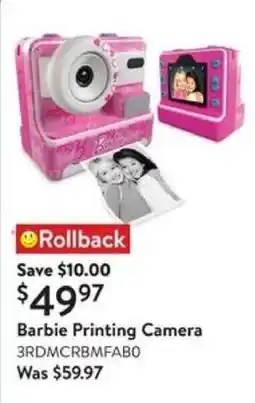 Walmart Barbie Printing Camera offer