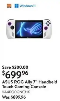 Walmart Windows 11 ASUS ROG Ally 7" Handheld Touch Gaming Console offer