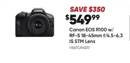 Henry's Canon EOS R100 w/RF-S 18-45mm f/4.5-6.3 IS STM Lens offer