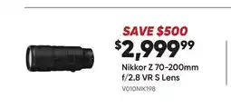 Henry's Nikkor Z 70-200mm f/2.8 VR S Lens offer