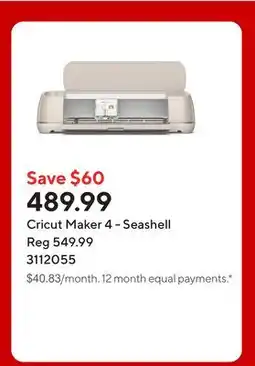 Staples Cricut Maker 4 - Seashell offer