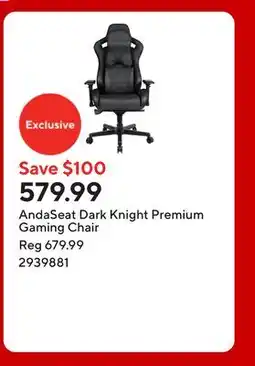Staples AndaSeat Dark Knight Premium Gaming Chair offer