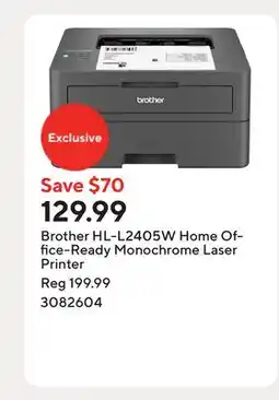 Staples Brother HL-L2405W Home Office-Ready Monochrome Laser Printer offer