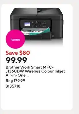 Staples Brother Work Smart MFC-J1360DW Wireless Colour Inkjet All-in-One Printer offer