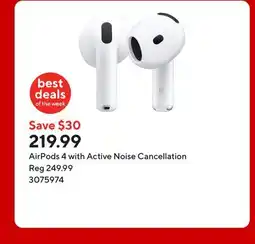 Staples AirPods 4 with Active Noise Cancellation offer