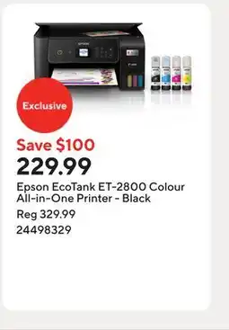 Staples Epson EcoTank ET-2800 Colour All-in-One Printer - Black offer