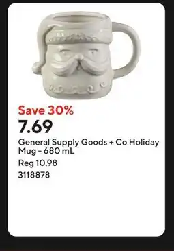 Staples General Supply Goods + Co Holiday Mug - 680 mL offer