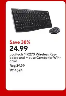 Staples Logitech MK270 Wireless Keyboard and Mouse Combo for Windows offer