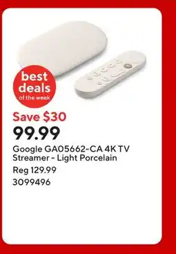 Staples Google GA05662-CA 4K TV Streamer - Light Porcelain offer