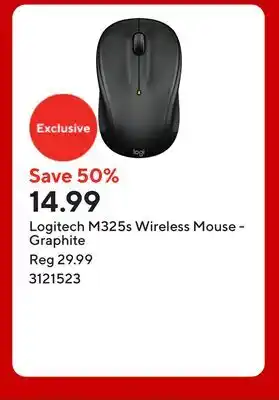 Staples Logitech M325s Wireless Mouse - Graphite offer