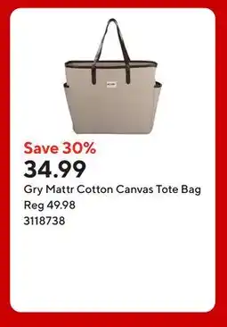 Staples Gry Mattr Cotton Canvas Tote Bag offer