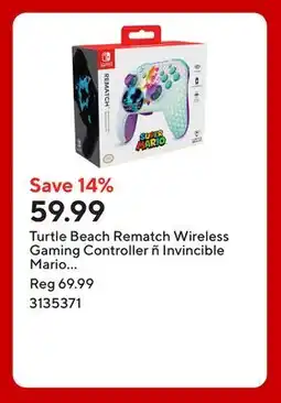 Staples Turtle Beach Rematch Wireless Gaming Controller ñ Invincible Mario for Nintendo Switch offer