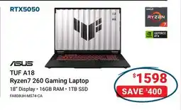 Visions Electronics TUF A18 Ryzen7 260 Gaming Laptop offer
