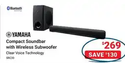 Visions Electronics Clear Voice Technology SRC30 Compact Soundbar with Wireless Subwoofer offer