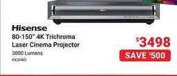 Visions Electronics Hisense 80-150 4K Trichroma Laser Cinema Projector offer
