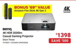 Visions Electronics BenQ 4K HDR 3000lm Casual Gaming Projector offer