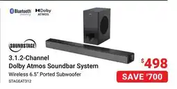 Visions Electronics Soundstage 3.1.2-Channel Dolby Atmos Soundbar System offer