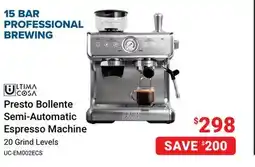 Visions Electronics Presto Bollente Semi-Automatic Espresso Machine offer